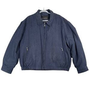 Jos A Bank Mens XXL Bomber Sportcoat Jacket Blue Plaid Removable Lining Outdoor